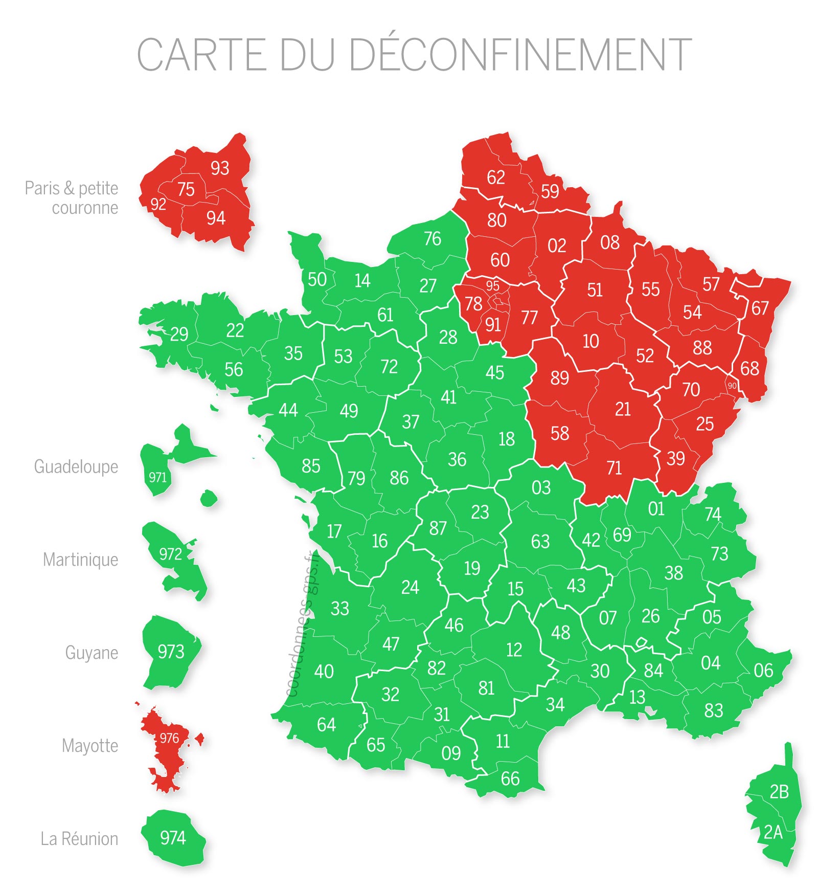 Carte deconfinement par departement